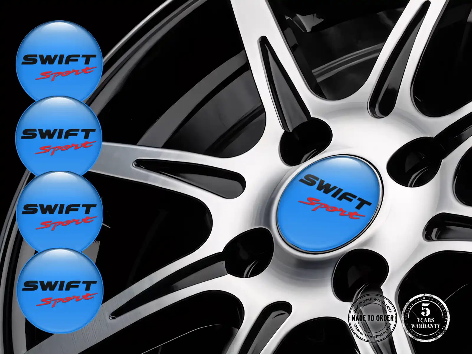 Suzuki Hub Cap Sticker Style High-Quality Domed Labels